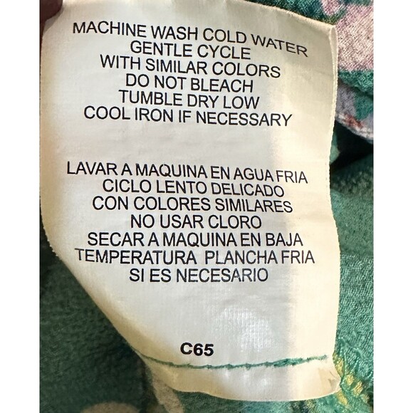 Lily White Plus 2X Floral Blouse Green Boho Bell Sleeve Tie Top V-Neck - Picture 5 of 8